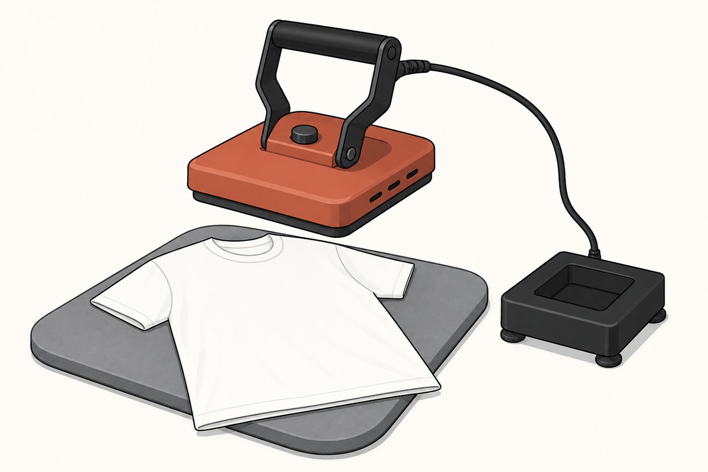 Handheld heat plate in a safety base