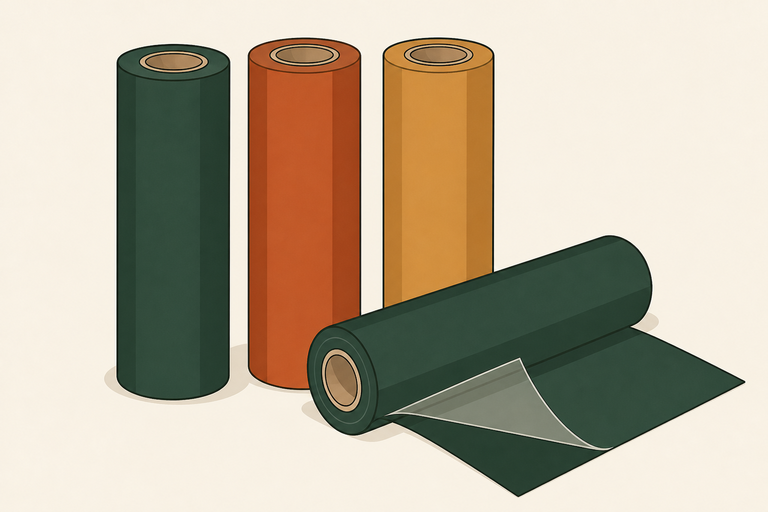 Original HeatPressPicks illustration of rolled heat transfer vinyl